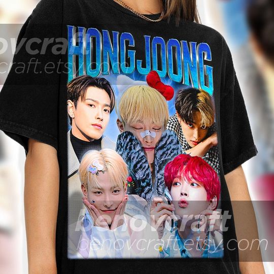 ATEEZ Hongjoong Retro 90s Bootleg T-shirt, ATEEZ Shirt, KPOP T-shirt and Gift For Her or Him
