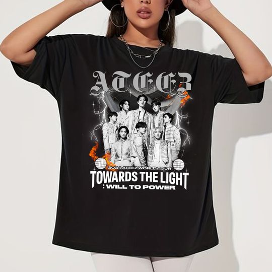 Retro Ateez Towards The Light: Will To Power World Tour T-shirt, Ateez Will Shirt, Ateez World Tour 2024 Shirt, ATEEZ Hongjoong, Yeosang