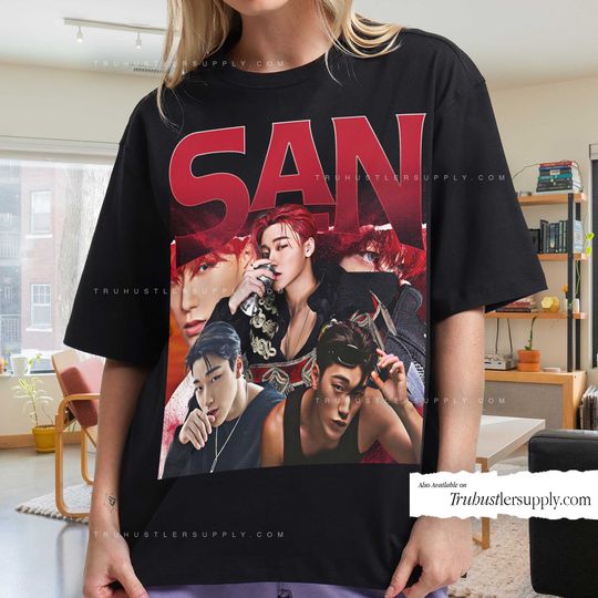 Choi San Ateez Kpop Inspired Graphic Shirt, San Retro T Shirt, Choi San Kpop Bootleg Shirt, Vintage Kpop Shirt for her Birthday