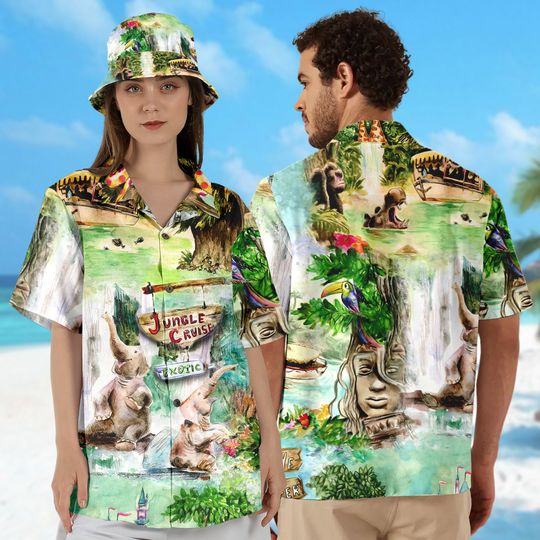 Jungle Cruise Button Up Unisex Shirt, Family Group Park Hawaii, Adventureland Themed Summer Trip Shirt, Summer Vibe Shirt For Family