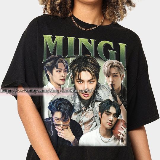 Limited Mingi Ateez Korean Pop Tshirt Vintage Unisex short sleeves heavy cotton shirt, multiple colors full sizes trending kpop shirt
