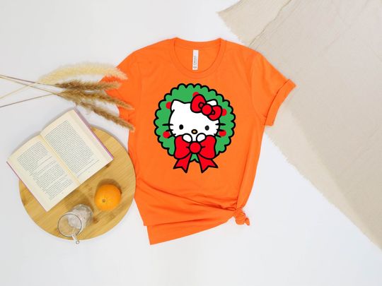 Hello Kitty Chritmas Cotton Tee, Graphic Tshirt for men, women, Unisex, Trending Casual Fashion