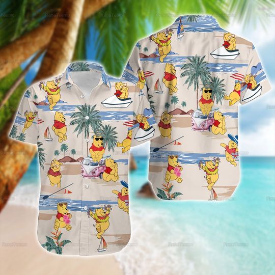 Winnie The Pooh Shirt, Pooh Bear Hawaiian Shirt, Disney World Shirt, Disney Pooh Shirt, Funny Pooh Shirt, Pooh Summer Shirt