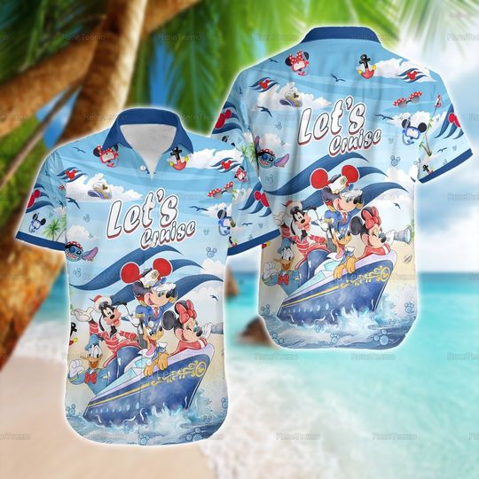 Captain Mickey And Friends Hawaiian Shirt, Disney Summer Shirt, Button Down Shirt, Mickey Beach Summer Shirt, Gift For Dad