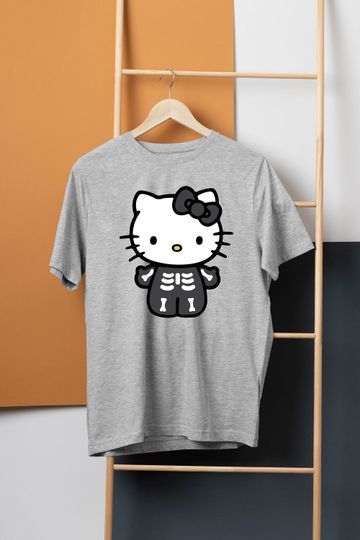 Hello Kitty Halloween Cat Casual Short Sleeve Tee, Trending Street Fashion