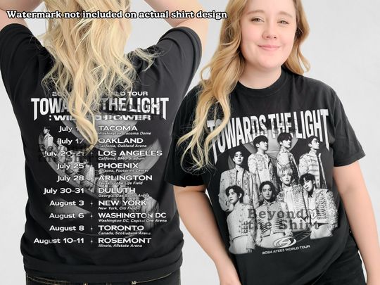 Ateez Towards the light world tour 2024 tshirt ateez tour shirt Double sides T-shirt , Multiple colors full sizes shirt, trending shirt Ateez World Tour Shirt,