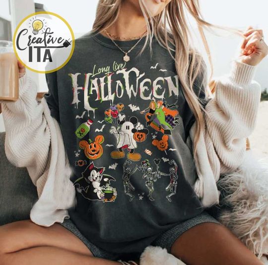 Long live Halloween Disney Mickey Pumpkin Ghost Hocus Pocus Shirt, Disney Halloween Shirt, Halloween Merch, Halloween Clothing for Men, Women and Kids