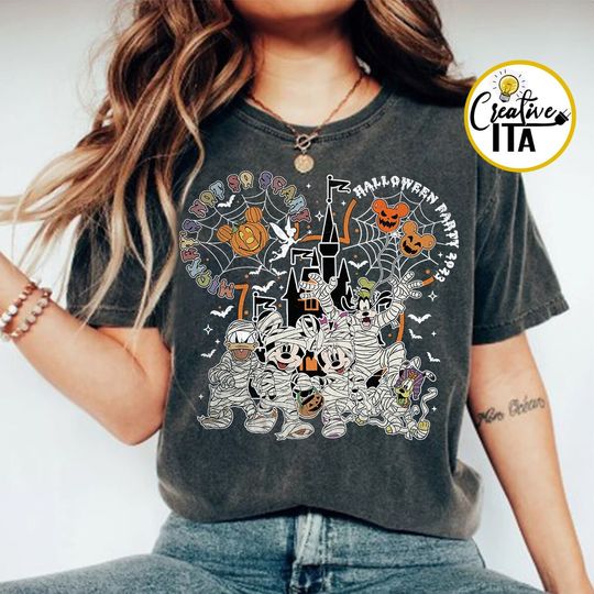 Vintage Mickey and Friends Halloween Shirt, Disney Halloween Shirt, Halloween Merch, Halloween Clothing for Men, Women and Kids