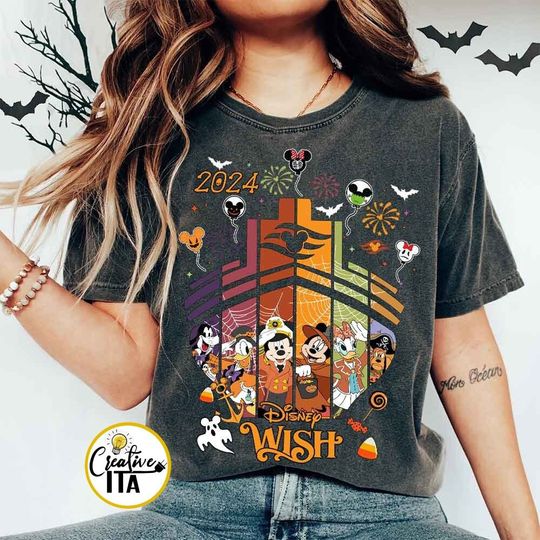 Vintage Mickey and Friends Halloween on The High Seas 2024 Shirt, Disney Halloween Shirt, Halloween Merch, Halloween Clothing for Men, Women and Kids