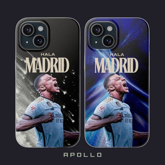 Kylian Mbappe Real Madrid ''Hala Madrid'' Phone Cover for IPhone Cases, IPhone Cases Printed Pootball Players, Gifts For Football Lover, Soccer Merch