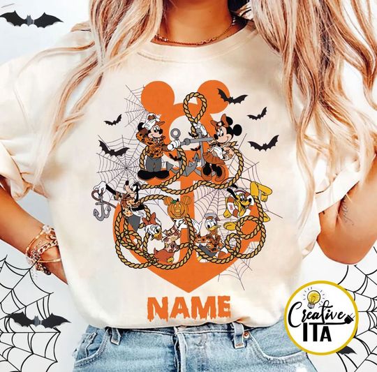 Personalized Mickey & Friends Anchor Halloween on the high seas 2024 Shirt, Disney Halloween Shirt, Halloween Merch, Halloween Clothing for Men, Women and Kids