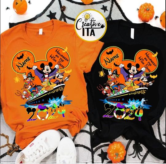Personalized Mickey & Friends Halloween on the high seas 2024 Shirt, Disney Halloween Shirt, Halloween Merch, Halloween Clothing for Men, Women and Kids