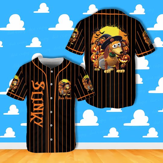 Custom Toy Story Friends Halloween Baseball Jersey, Personalized Woody, Buzz Lightyear Toy Story Characters Halloween Matching Jersey