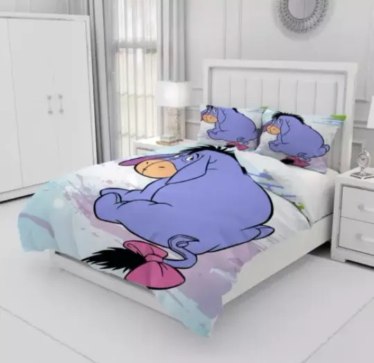I'm Fall In Love With Eeyore Donkey Winnie The Pooh Bedding Set, For Home and Living, For Fan Gifts, Disney Merch