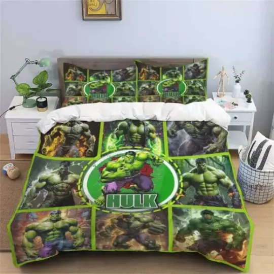 Amazing Giant Green Hulk Superhero The Incredible Hulk Bedding Set, For Home and Living, For Fan Gifts, Disney Merch