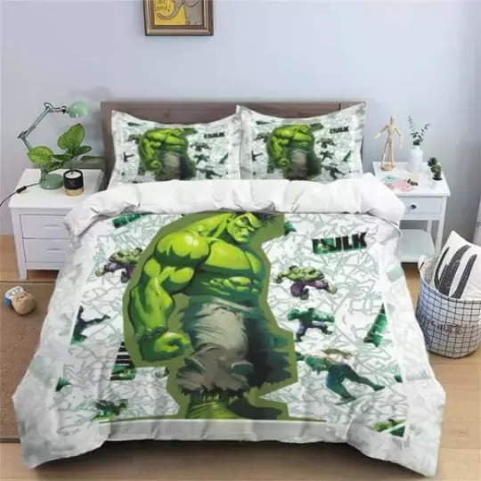 The Incredible Hulk Amazing Giant Green Hulk Superhero Bedding Set, For Home and Living, For Fan Gifts, Disney Merch
