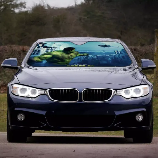 The Incredible Hulk Car Sun Shade, Best Gift For Fans, Cartoon Car Windshield Sun Shade