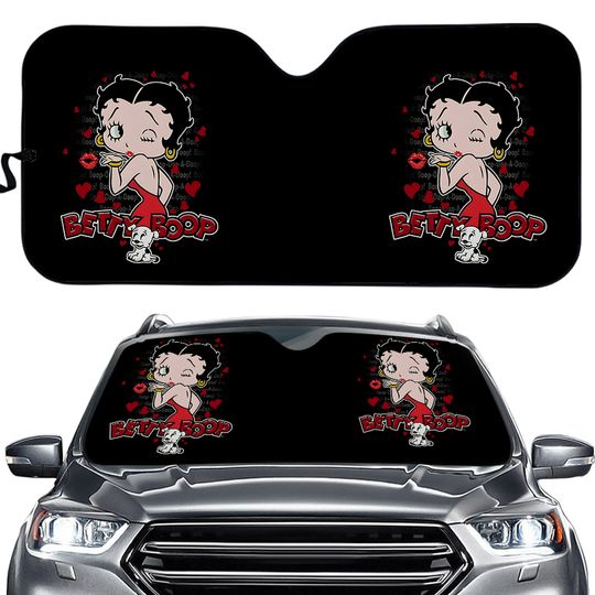 Betty Boop Car Sunshade, Cartoon Sun Protector, Betty Boop Fan Gift Car Sun Shades