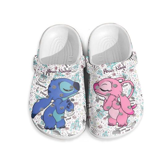 Personalized Stitch And Angel Classic Clogs