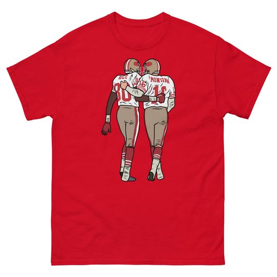 Jerry Rice and Joe Montana T-Shirt, Cotton Short Sleeve Shirt, Sport Lover T-shirt, Game Day Shirt