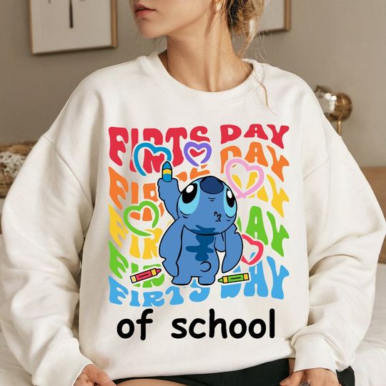 Stitch 1st day of School Sweatshirt, Disney Back to School Sweatshirt, Back To School Funny Gift Idea