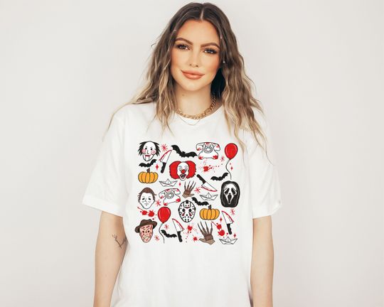 Halloween Horror Movie Cotton Tee, Graphic Tshirt for men, women, Unisex, Trending Casual Fashion