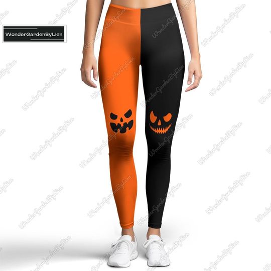 Pumpkin Halloween Legging, Night Of The Pumpkin Yoga Legging, Skeleton Skull Legging, Skeleton Workout Leggings, Halloween Women Cospla