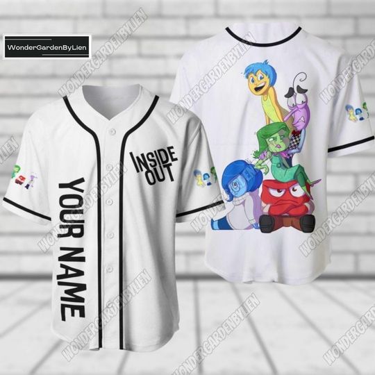 Personalized Inside Out Shirt, Disney Pixar Baseball Jersey, Inside Out Character Jersey For Kids, Custom Inside Out Movie Baseball Shi