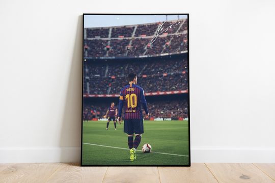 Lionel Messi Poster, Signed Lionel Messi Soccer Poster, Unframed poster , available in 7 sizes, Football lover poster gift