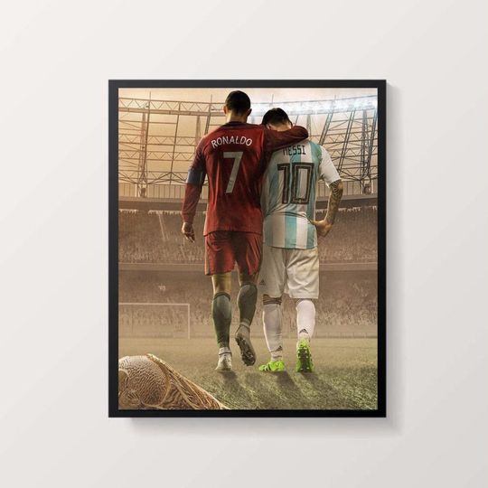 Wall Art Cristiano Ronaldo Lionel messi Cr7 poster Unframed poster , available in 7 sizes, Football lover poster gift