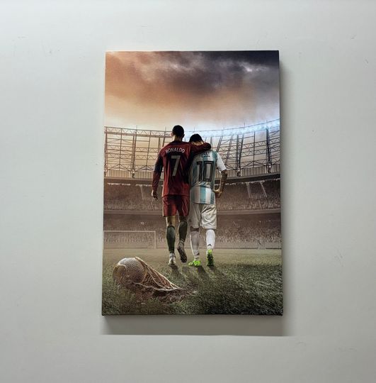 Home Decor, Large Wall Art, Lionel Messi, Cristiano Ronaldo, Unframed poster , available in 7 sizes, Football lover poster gift