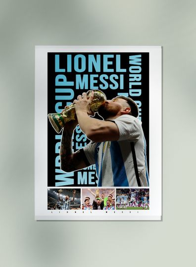Messi poster Argentina World cup 2022, Lionel Messi, Unframed poster , available in 7 sizes, Football lover poster gift