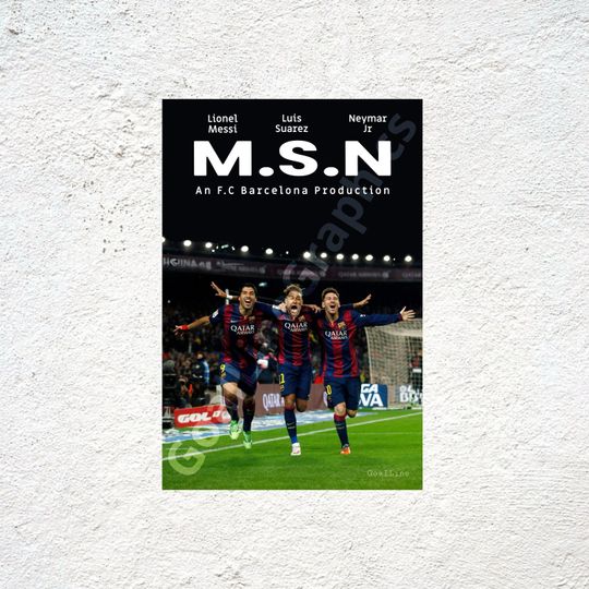 Messi.Suarez.Neymar football poster Unframed poster , available in 7 sizes, Football lover poster gift