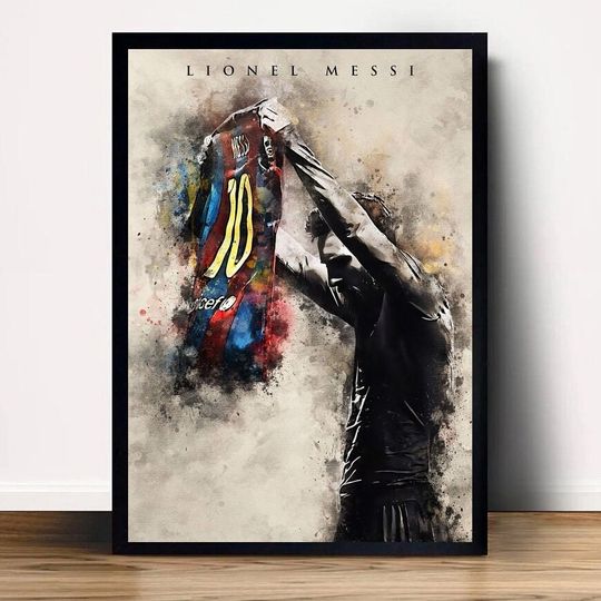 Lionel Messi Football Poster Canvas Wall Art Home Decor Unframed poster , available in 7 sizes, Football lover poster gift