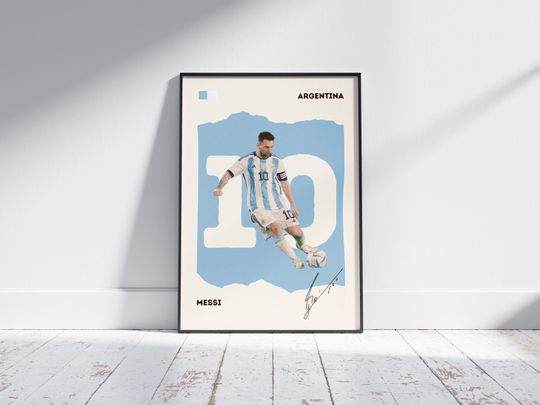 Messi Wall Poster Signed - Messi Argentina Poster Unframed poster , available in 7 sizes, Football lover poster gift