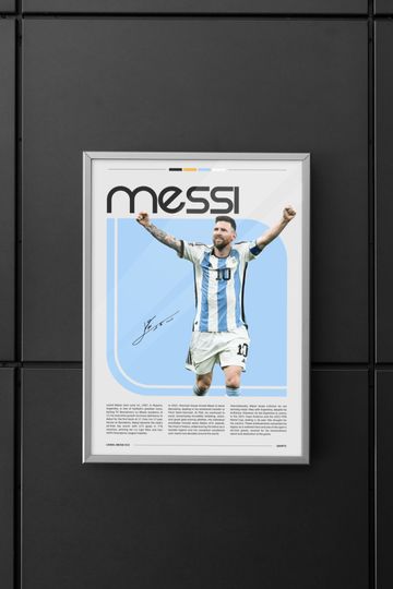 Lionel Messi Wall Art Print - Football Poster, Modern Home Decor, Messi Fan Art Unframed poster , available in 7 sizes, Football lover poster gift