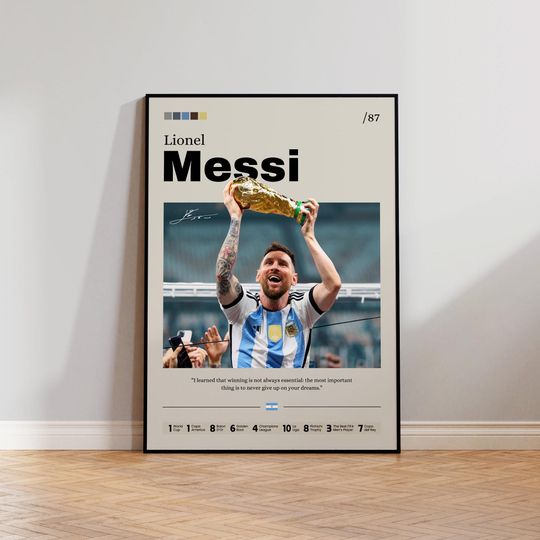 Lionel Messi Poster, Messi Soccer Print Decor, World Cup 2024 Unframed poster , available in 7 sizes, Football lover poster gift