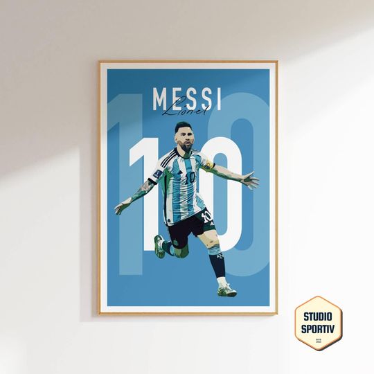Lionel Messi Poster Vector Art, Argentina Football Squad, Unframed poster , available in 7 sizes, Football lover poster gift