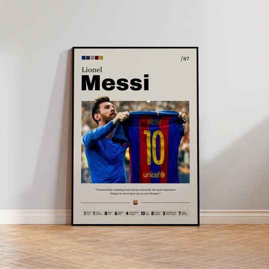 Lionel Messi Poster, Messi Soccer Print Decor, FC Barcelona Poster, Unframed poster , available in 7 sizes, Football lover poster gift