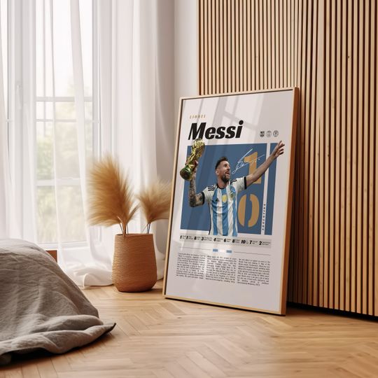 Lionel Messi Poster, Argentina Soccer Print, Football Gifts, Football Poster, Sports Poster, Football Player Poster, Soccer Wall Art