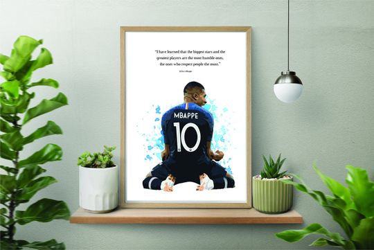 Mbappe | Football | World Cup  | motivational quote | Fathers Day Unframed poster , available in 7 sizes, Football lover poster gift