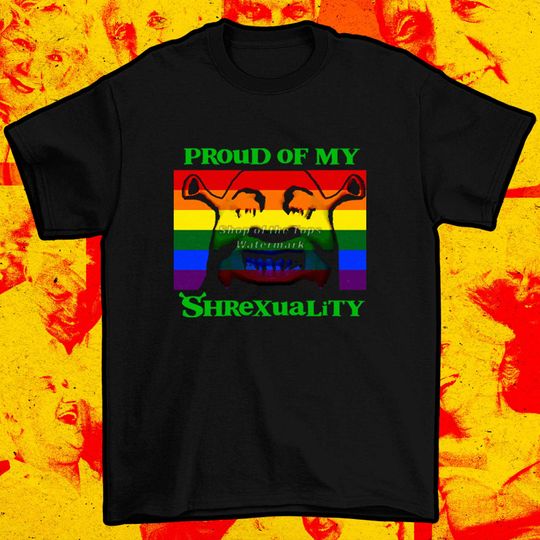Proud T-shirt/ shrek gift/ Funny shrek/ LGBTQ gift/ queer T-shirt/ pride gift/rainbow T-shirt/ funny gift/ bisexual/ Flag gift/ Shrek ear