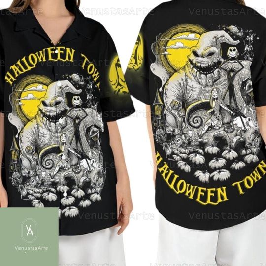 Oogie Boogie Hawaiian Shirt, Nightmare Before Christmas Shirt, Oogie Boogie Button Shirt, Halloween Town Hawaiian Shirt, Vacation Shirt