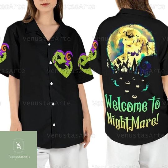Oogie Boogie Hawaiian Shirt, Nightmare Before Christmas Shirt, Oogie Boogie Button Shirt, Halloween Town Shirt, Nightmare Hawaii Shirt