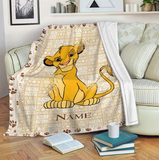 Customized Baby Simba Blanket, Lion King Blanket, Disney Fleece Blanket, Magic Kingdom, Animal Blanket