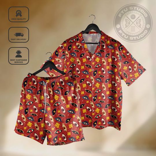 Dragon Eye Dice, Hawaiian Shirt, DD D20 Dice, Button up, Tabletop Gamer Trendy Shirt, Dungeon Master Gifts