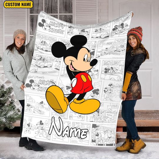 Personalized Name mickey Blanket, Disney Mickey Fleece Blanket, Funny Mickey, Custom Name Blanket, Magic Kingdom, Newborn Gift
