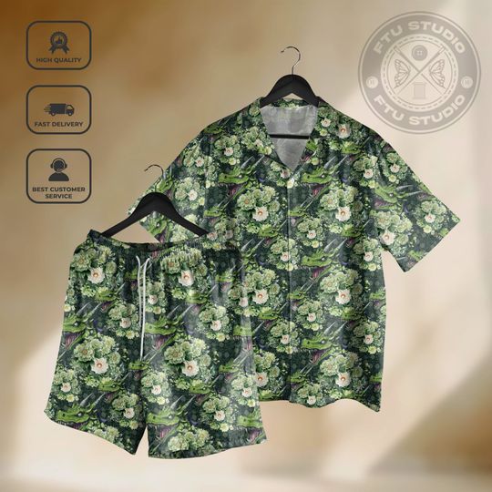 Dragons Flower Green Hawaiian Shirt, Dungeon Master Bachelor Party Shirt, Board Games Shirt, Gifts