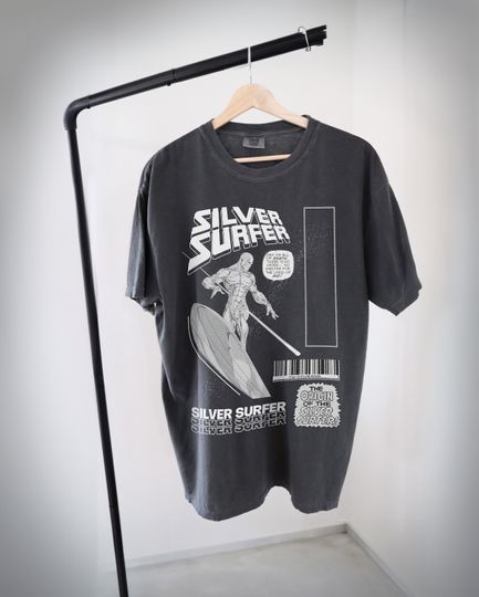 90s Styled The Silver Surfer Shirt, Silver Surfer T-Shirt, Comic Book T-Shirt, Retro Shirt