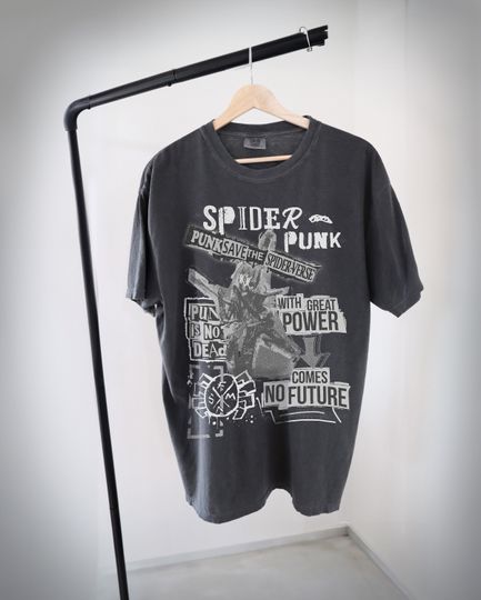 Vintage Styled Spider Punk Shirt, Spiderman across the spiderverse, spiderverse shirt, spiderman shirt, spiderman shirt gift, comfort colors